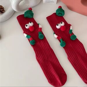 Nwt Christmas cute red adult socks